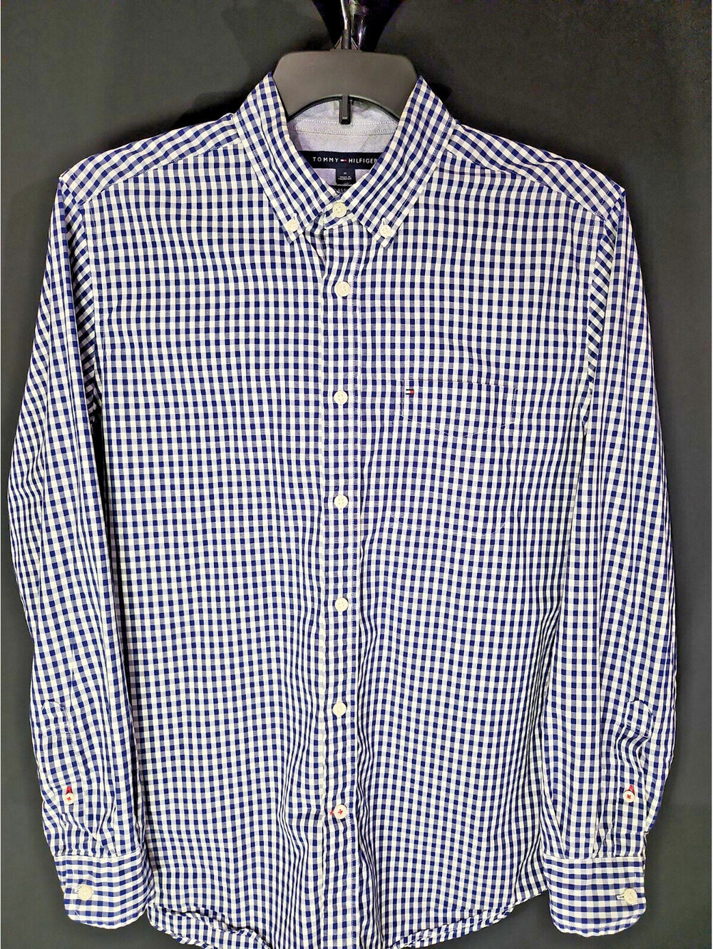 Tommy Hilfiger Mens M Classic Fit Button Shirt Texture Business Professional 253